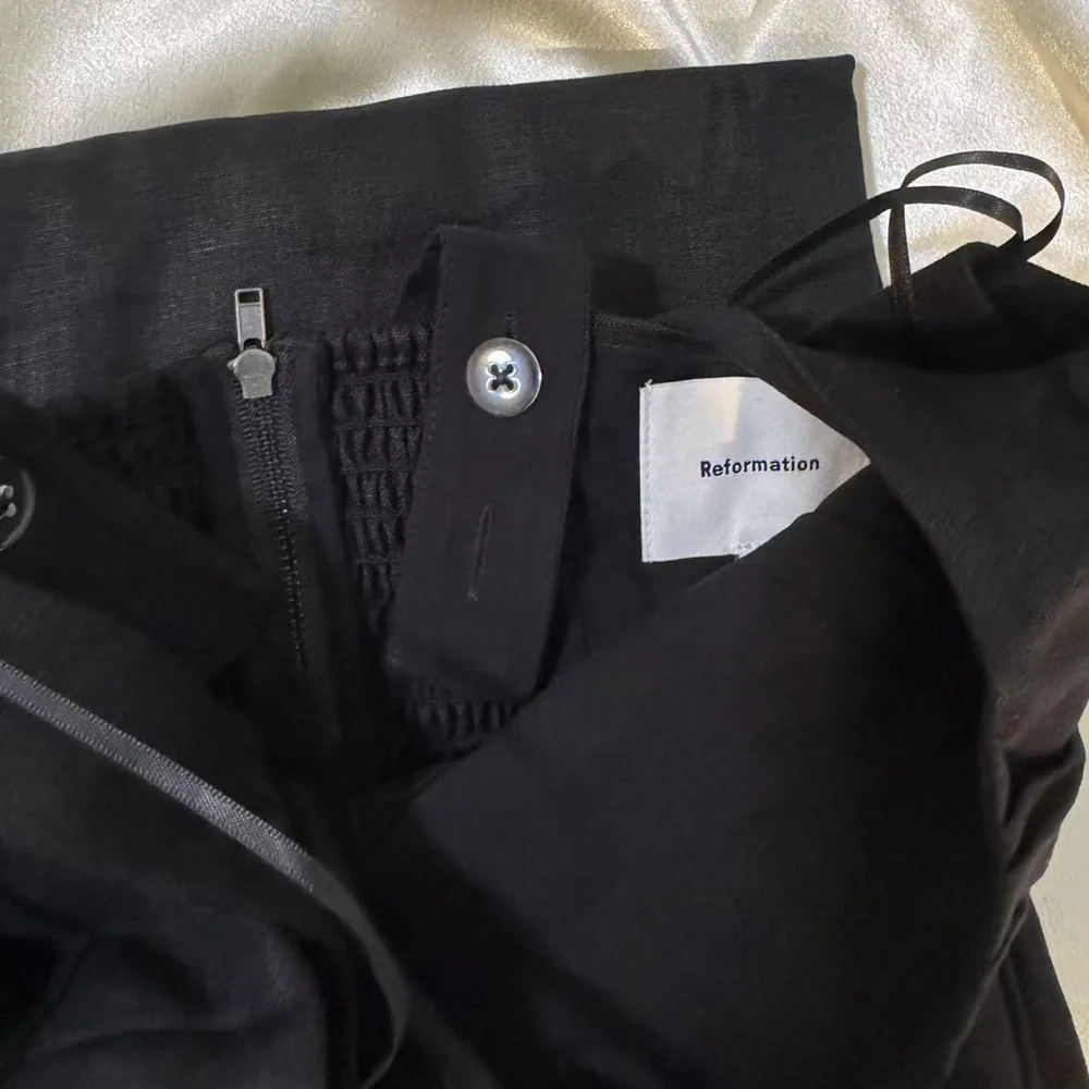 Reformation Balia Linen Dress in Black *NEW* - Picture 6 of 7